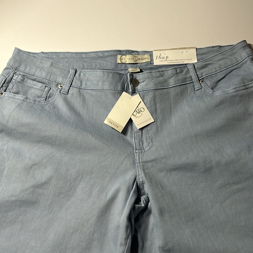 Cato Women 16WP C EST. 1946 Petite Capri Curvy Skinny Cutout‎ Floral Jeans 1159 - Picture 3 of 12